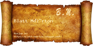 Blatt Márton névjegykártya