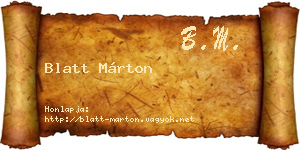 Blatt Márton névjegykártya